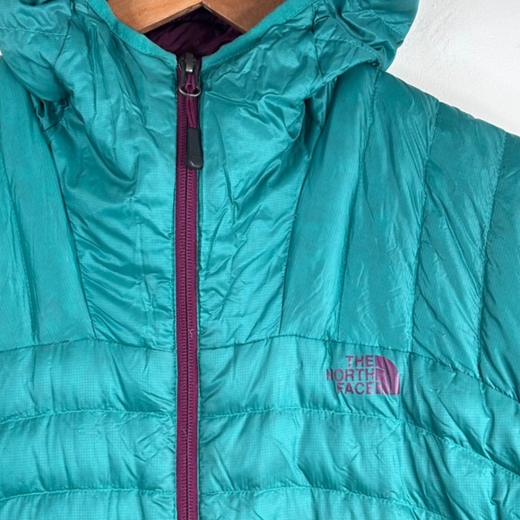 VTG North Face Tonnerro Down Puffer Jacket M/L Hood Fanfare Green Teal Packable - Picture 2 of 14